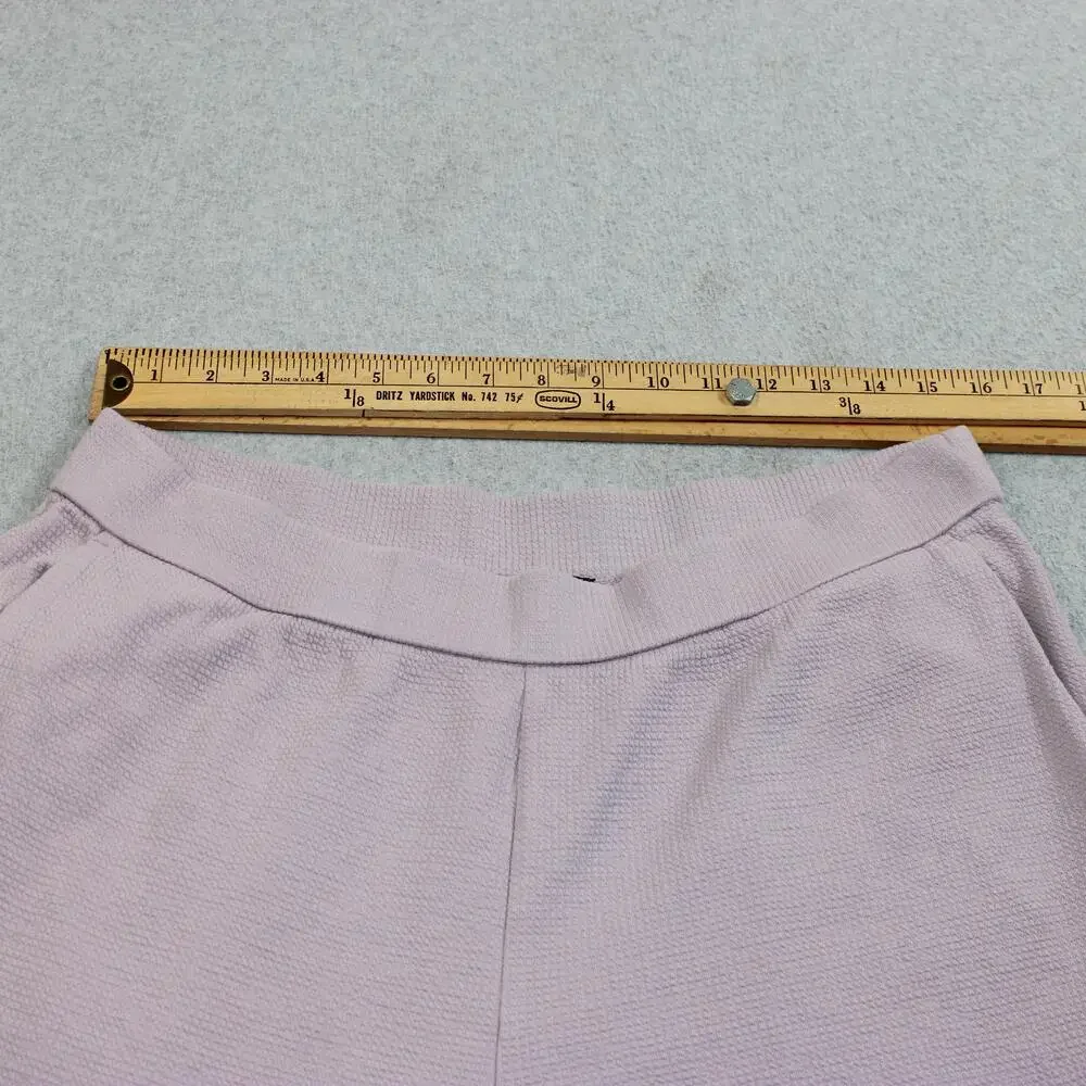 Eileen Fisher Hoodie Jogger Pants Set Women Large Purple Waffle Knit Loungewear